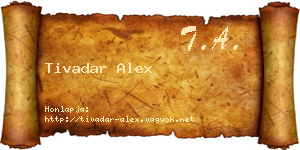 Tivadar Alex névjegykártya