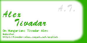 alex tivadar business card